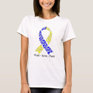 Hope Blue and Yellow Awareness Ribbon T-Shirt
