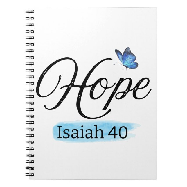 Hope Blue Butterfly Notebook (Front)