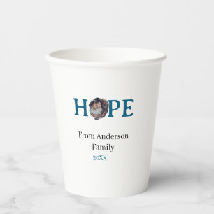 Hope blue holidays bold letter kids photo name yea paper cups