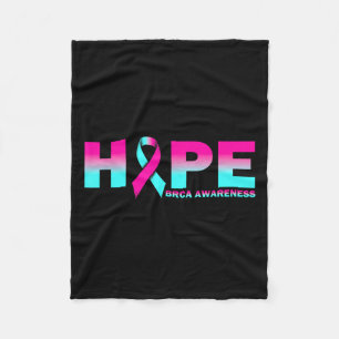 Hope Brca Awareness Breast Cancer Pink Ribbon Fleece Blanket