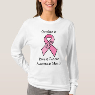 Hope, Breast Cancer Awareness Ribbon Pink T-Shirt