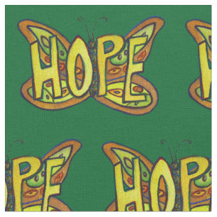 Hope Butterfly Inspirational Word Fabric Material