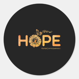 Hope Butterfly Multiple Sclerosis Awareness Gifts Classic Round Sticker