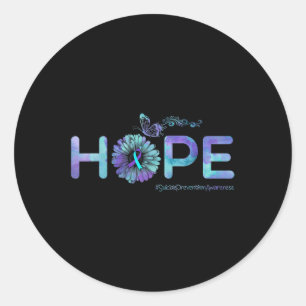 Hope Butterfly Suicide Prevention Awareness Gifts  Classic Round Sticker