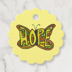 Hope Butterfly Word Art Inspirational Gift Tags