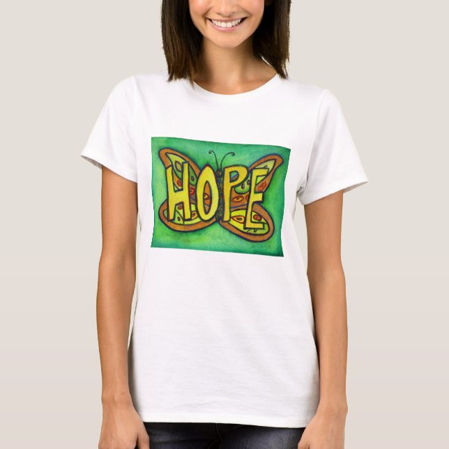 Hope Butterfly Word Art Personalized Tee Shirts (Front)