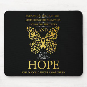 Hope Childhood Cancer Awareness Gold Ribbon Mouse Pad