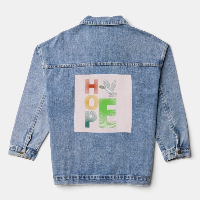 Hope - Christian Faith Inspirational Denim Jacket (Back)