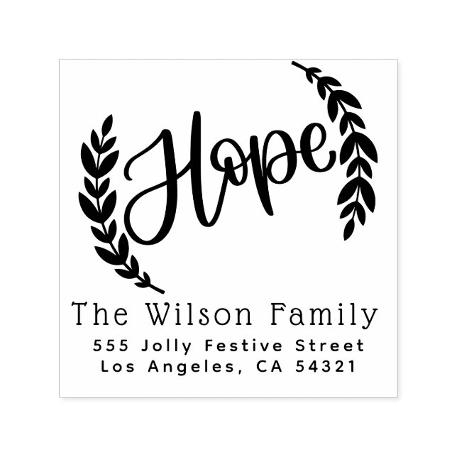 Hope Christmas Family Name Return Address Self-inking Stamp (Design)