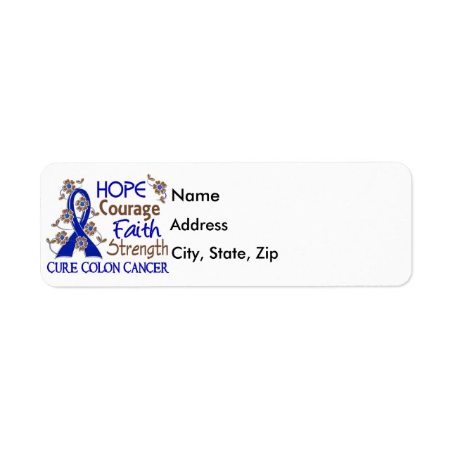 Hope Courage Faith Strength 3 Colon Cancer (Front)