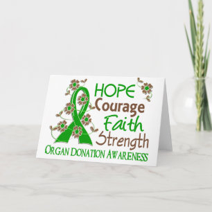Hope Courage Faith Strength 3 Organ Donation Card