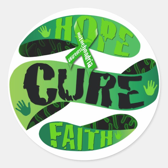 Hope Cure Faith Classic Round Sticker (Front)