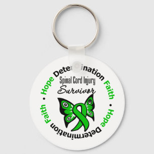 Hope Determination Faith Spinal Cord Injury Keychain
