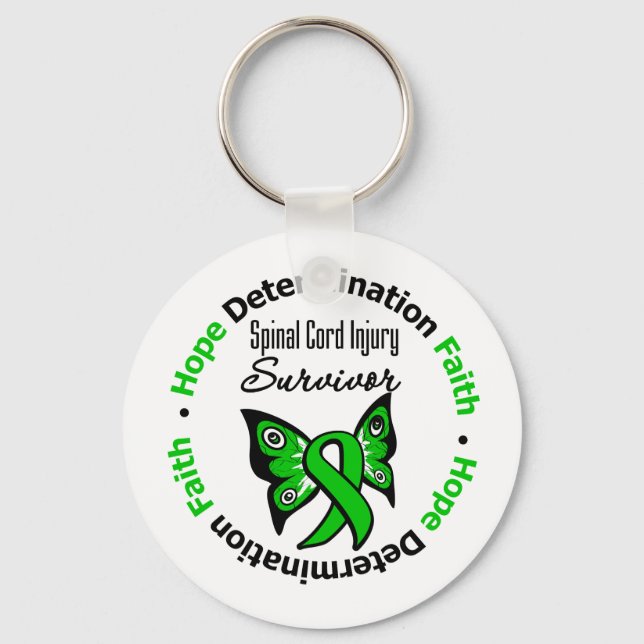 Hope Determination Faith Spinal Cord Injury Keychain (Front)