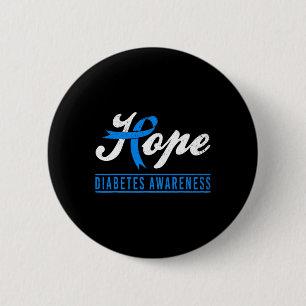 Hope Diabetes Awareness Ribbon Diabetic Type 1 T1 2 Inch Round Button