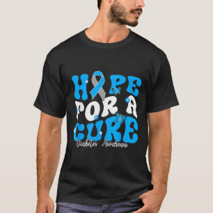 Hope Diabetes Awareness Ribbon Diabetic Type 1 T-Shirt