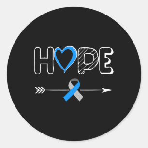 Hope Diabetes Type 1 Ribbon Type 2 Diabetes Awaren Classic Round Sticker