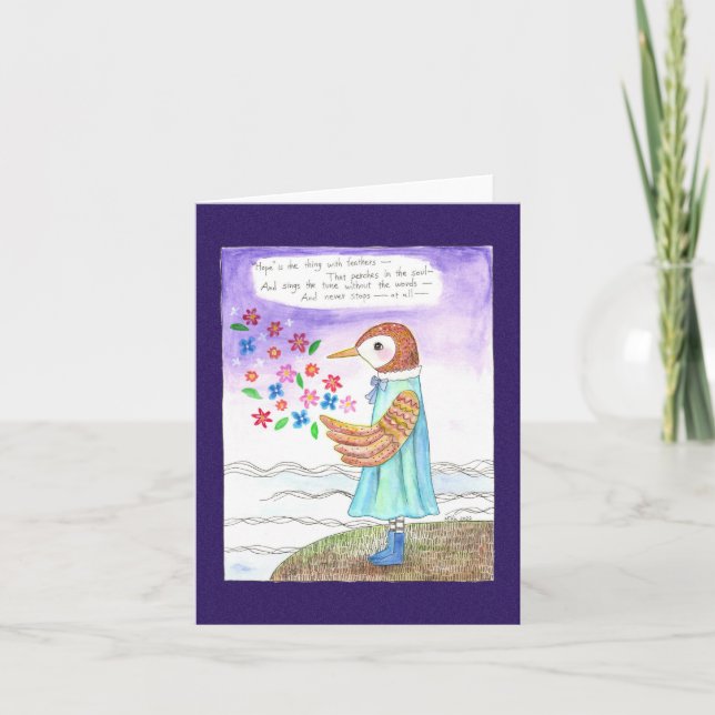 Hope Emily Dickenson poem friend Sympathy Support  Card (Front)