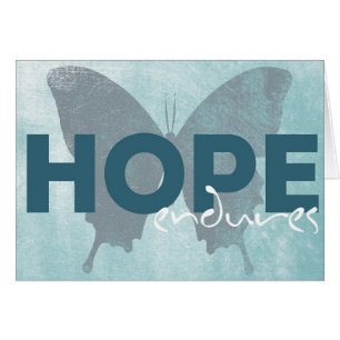 "Hope Endures" Beautiful Blue Butterfly Card