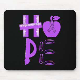 Hope Epilepsy Awareness Purple Ribbon Teacher Mouse Pad