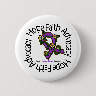 Hope Faith Advocacy Domestic Violence 2 Inch Round Button
