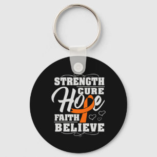 Hope Faith Believe Leukaemia Cancer Awareness Ribb Keychain
