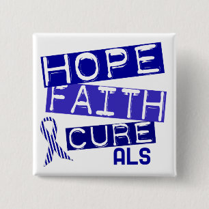 HOPE FAITH CURE ALS 2 INCH SQUARE BUTTON