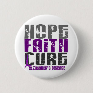 HOPE FAITH CURE ALZHEIMER’S DISEASE 2 INCH ROUND BUTTON