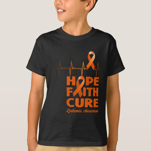 Hope Faith Cure - Leukaemia Awareness  T-Shirt (Front)