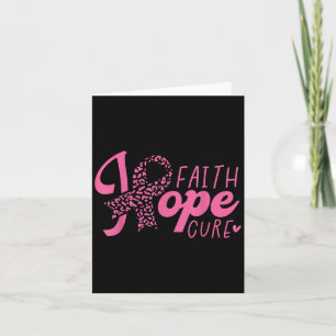 Hope Faith Cure Pink Ribbon Breast Cancer Awarenes Card