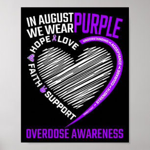 Hope Faith In August We Wear Purple Overdose Aware Poster
