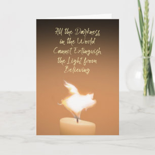 Hope Faith Inspirational Quote Flying Pig Candle Card