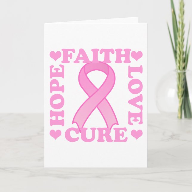 Hope Faith Love Cure Greeting Card (Front)