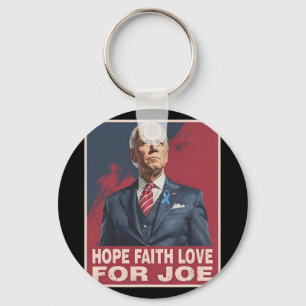 Hope Faith Love For Joe Pray For Joe Standing With Keychain