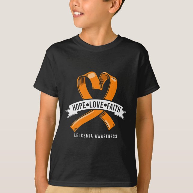Hope Faith Love Leukaemia Blood Cancer Awareness C T-Shirt (Front)