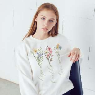 Hope Faith Love Minimaliste Floral T-Shirt