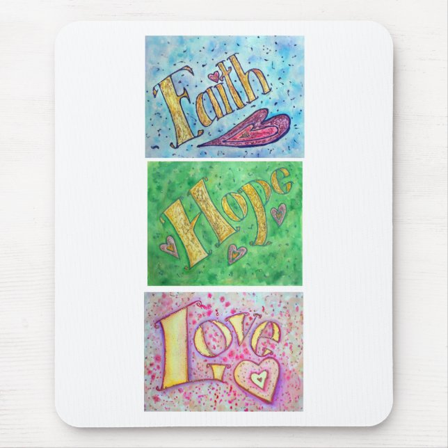 Hope, Faith, Love Mousepad (Vertical) (Front)