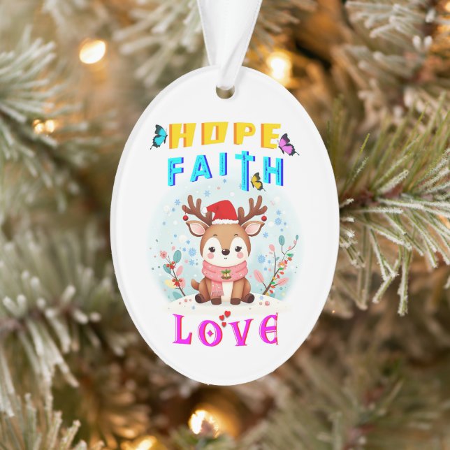 Hope Faith Love Ornament (Tree)