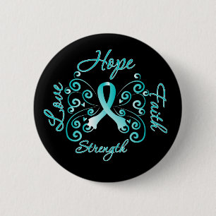Hope Faith Love Strength Cervical Cancer 2 Inch Round Button