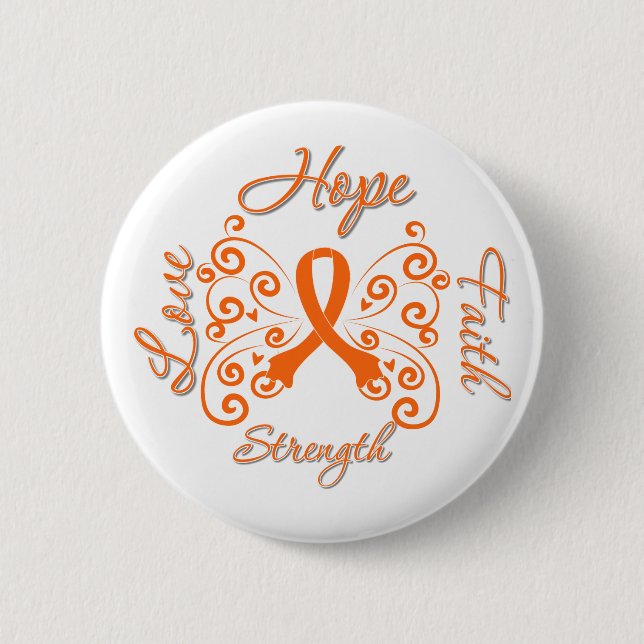 Hope Faith Love Strength Kidney Cancer 2 Inch Round Button (Front)