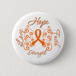 Hope Faith Love Strength Kidney Cancer 2 Inch Round Button
