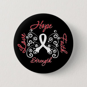 Hope Faith Love Strength Lung Cancer 2 Inch Round Button