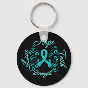 Hope Faith Love Strength PCOS Keychain