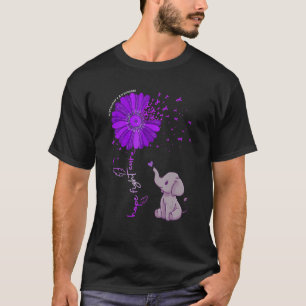 Hope Fight Cure Alzheimer's Awareness Purple Flowe T-Shirt