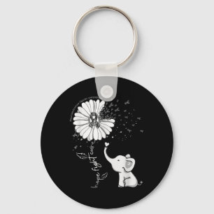 Hope Fight Cure Elephant Neuroendocrine Cancer Zeb Keychain