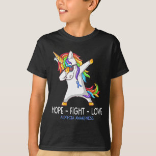 Hope Fight Love Alopecia Awareness Support Alopeci T-Shirt