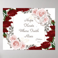 Hope Floats Vintage Floral Poster Hébreux 11:1