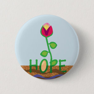 Hope flower growing from seed 2 inch round button