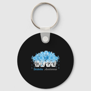 Hope Flowers Bottles Type 1 Diabetes Awareness Day Keychain