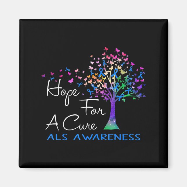 Hope For A Als Awareness Tree Ribbon Magnet (Front)